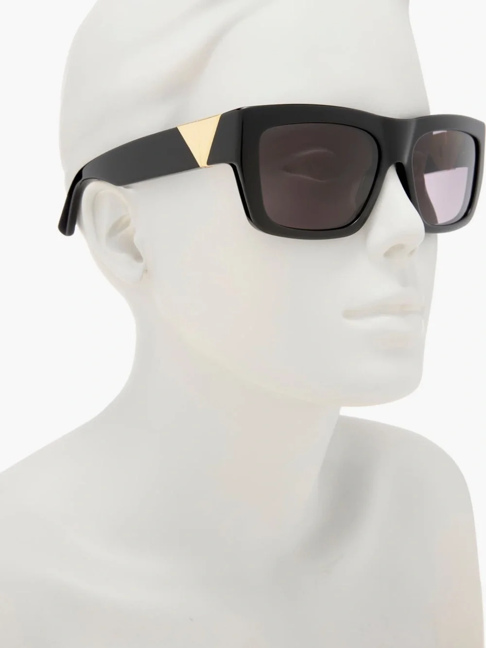 Bottega Veneta Black Square Frame Sunglasses with Gray Lenses